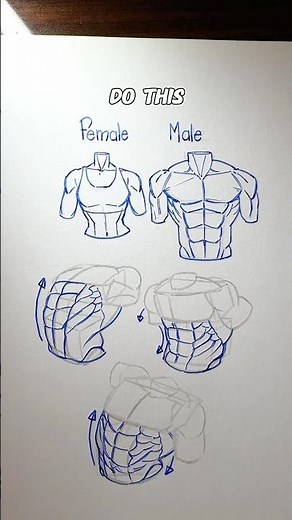 ✨Abs drawing tutorial EasyPeasy✨ #howtodraw