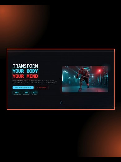 Futuristic funnel design with subtle animations, featuring a black base accented by red and light blue for a neon vibe. #design #funnelbuilder #funneldesign #landingpage #webdesign #uiux #fyp