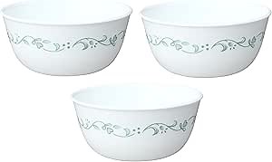 Corelle Livingware 28-Ounce Super Soup/Cereal Bowl, White Country Cottage, Set of 3