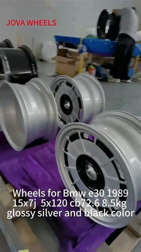 1989 Bmw e30 wheels 15x7j silver and black wheels made at JOVA WHEELS #forgedwheels
