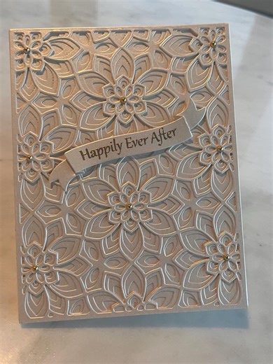 Handmade Wedding Card – Shimmer Ivory Lace, Gold Pearl Accents, Happily Ever After - Shimmer off White Wedding Card - Congratulations Card - Etsy