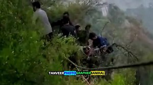 Accident# (just now) Two trucks fell into deep gorge near monkey morh ramban . One dead , three injured. Injured persons are being hospitalized. Qrt ramban and police on rescue job. | Tanveer photo Grapher Banihal