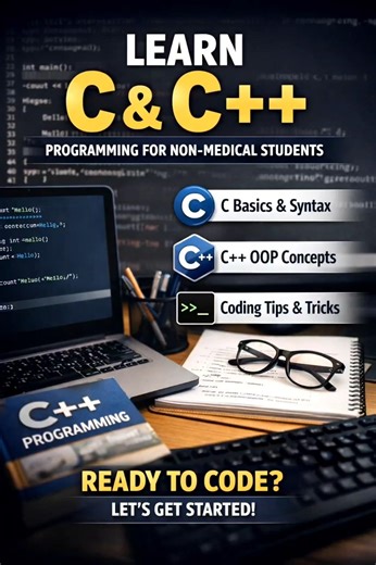 Learn C & C++ Basics| Programming for Non-Medical Students | Easy Start#Shorts#Shorts#youtubeshorts