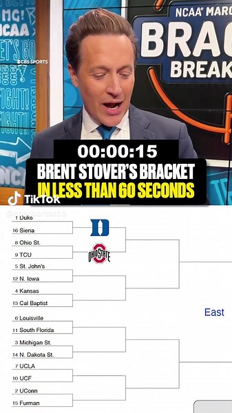 Brent Stover reveals his bracket for March Madness this year! Fill out your bracket now at the link in bio.
