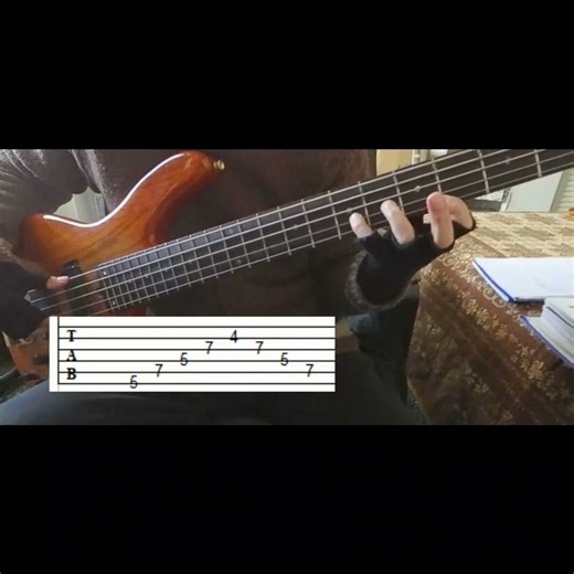 1 Note Per String A Minor Pentatonic Lick (with tabs) - DP's Bass Encyclopedia #basslessons #bass