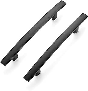 Ravinte 20 Pack | 6'' Curved Cabinet Pulls Matte Black Kitchen Drawer Pulls Arch Cabinet Handles 6”Length, 3.75” Hole Center