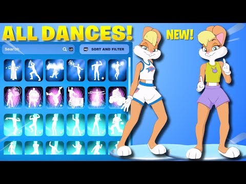 LOLA BUNNY Skin Showcase On 400+ ORIGINAL Fortnite Dances & TikTok Icon Emotes