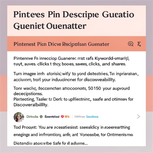 Pinterest Pin Description Generator - (Free, No Signup AI Tool)
