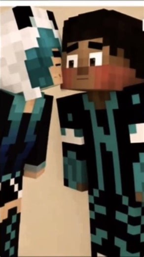 #minecraft Una animación de Minecraft donde mi novia me da un beso 💖🎮