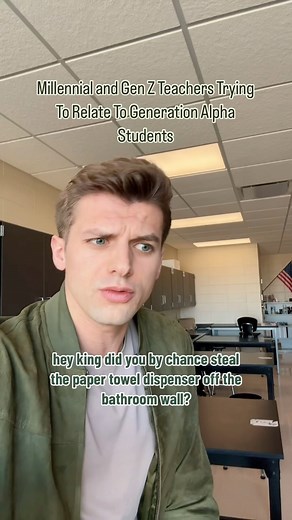 Millennial and Gen z teachers trying to relate to generation alpha students #teacher #teacherlife #teachersofinstagram #genz #millennials | gabedannenbring