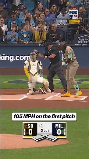 The Miz was throwing gas on the very first pitch of the postseason for the Brewers 🔥 #MLB #brewers