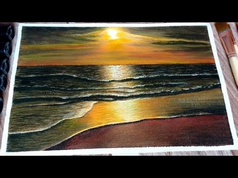 CREATE a Breathtaking Golden Sunset Seascape Beach Painting Using Acrylic | Easy Painting Techniques