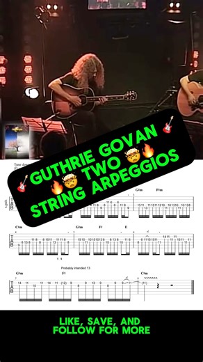 🎸 @guthrie.govan uses two-string arpeggios on an acoustic to demonstrate the way you can take a simple idea and develop it across the harmony to create great solo passes. The way he connects shapes and keeps the lines fluid is a masterclass.I’ve written out the transcription so you can check out the details and see how he weaves these ideas together. PDF Tabs Guitar Pro file are up on my Patreon (link in bio).#GuthrieGovan #AcousticGuitar #GuitarTabs #GuitarTranscription #Arpeggios #Fingerstyle