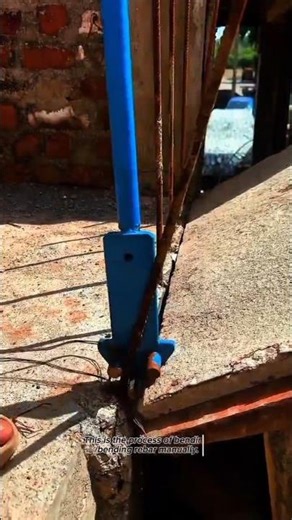 Manual Rebar Bending Tool in Action | Fast Steel Bar Bending for Staircase Construction
