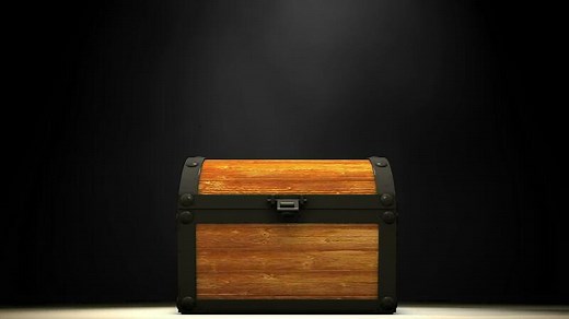 Magical treasure box opening animation.