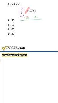 ASVAB Math: Two-Step Equations: Do These Steps in the Right Order
