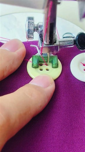 sewing button using a Sewing machine #sewing