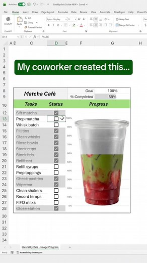 How to create a dynamic Image Progress Tracker in Excel using Scribe! #scribe #excel #spreadsheet