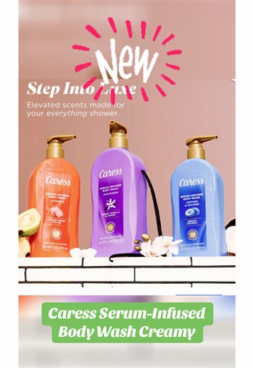 🆕 Caress Serum-Infused Body Wash Creamy Vanilla Blossom, Creamy Guava Nectar , Creamy Coconut Caress Body Wash. #caress #caressbodywash #bodywash #perfumetok #perfumetiktok