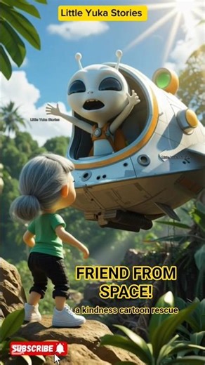 Animated | Alien Cartoon Rescue | Heartwarming Moral Story | Kindness Short Film #shorts #cartoon