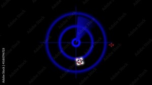 Animated radar screen tracking airplane flight path and electronic surveillance concept. Surveillance radar animation. Aircraft and target tracking display. Radar screen animation.