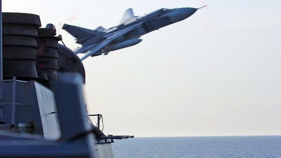 Russian SU-24s Play Chicken with a US Missile Destroyer