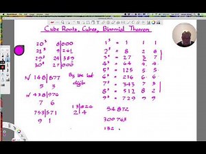 Cube Roots, Cubes, Binomial Theorem