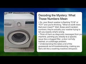 Bosch Washer Display Showing Error Codes – What to Do