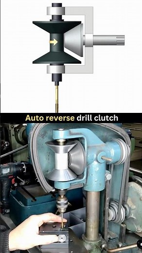 Auto Reverse Drill Clutch Mechanism - Thread Tapping Machine ✅ #cadcam #mechanical #engineer #mech
