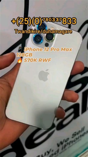 Panemm Vega on Instagram: "Big screen. Pro cameras. Serious power 😮‍🔥🍎 iPhone 12 Pro Max 128GB — ONLY 570K RWF 🔥 Luxury feel • 5G ready • Battery beast Available now @ Rwema Electronics 🇷🇼#RwemaElectronics #iPhone12ProMax #AppleDealsRw #KigaliTech #PhonePlugRw"
