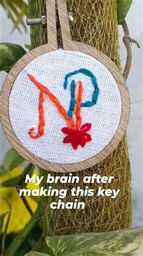 name embroidery key chain | my brain after making this key chain #viral #embroideryart #treading