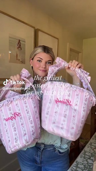 Spring-Inspired Easter Baskets for Twin Girls