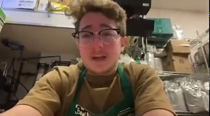 WATCH: Starbucks employee crying in the bathroom because they are expected to work an 8 hour shift. Weak. Sad. Pathetic. | Red, White, and Right News