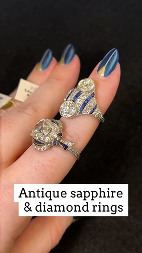 1K views · 105 reactions | Two antique sapphire & diamond rings: both...