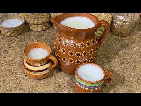 white atole made from cooked corn