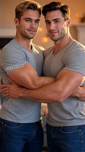 Gay Couple hug hugging cuddle men