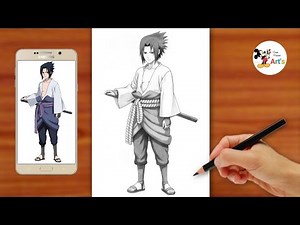 How to draw sasuke uchiha full body || easy anime drawing step by step