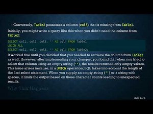 Solving SQL UNION Issues with Empty Strings and NULLs