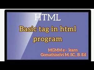 Simple HTML program, basic tags in html... tamil