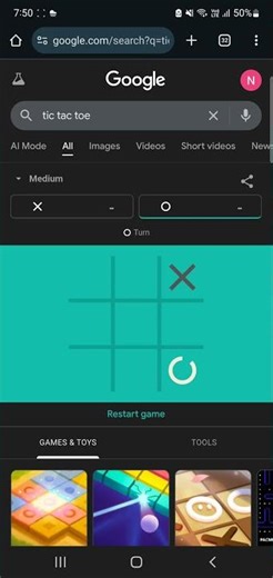 Easy Google Trick || How to Play tic tac toe game #smartphone #googletricks #secrethacks #easytrick