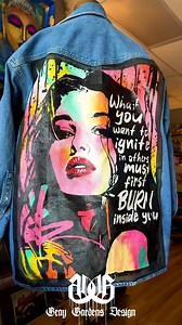 Did you know we paint denim jackets too? 👀 This one was a custom we finished recently and is one of our favorites we’ve painted 🖤 | Vixen X Vandal