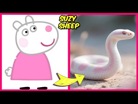 Peppa Pig 🐽 Characters As Snakes 🐍 + Body Parts Quiz | Their Favorite Things! | Evie Pig, Suzy sheep