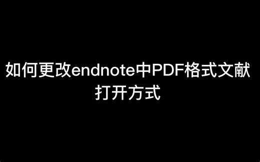 如何更改endnote中PDF格式文献打开方式