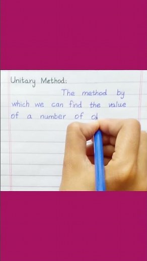 Define Unitary Method #shorts