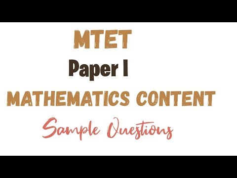 MTET Paper I Mathematics Content Sample Questions