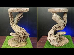 how to make amazing flower pot stand from cement | how to make faux bois