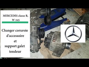 How to replace an accessory belt and tensioner pulley Mercedes B-Class, W245