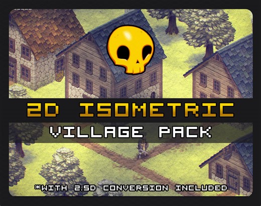 2D Isometric Village Tile Pack by Golden Skull Art