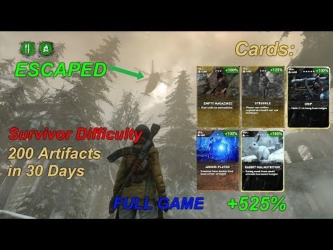 Rise of the Tomb Raider: Endurance Mode - 200 Artifacts (Survivor Difficulty, +525% Card Bonus)