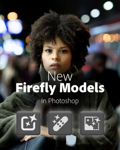 More detail. Fewer seams with new Firefly models in Photoshop. Generative Fill, Expand, and Remove now deliver higher-resolution results with cleaner edges and more realistic details. Update Photoshop via the link in bio. | Adobe Photoshop
